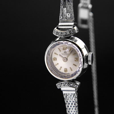 ブッフェラー 18Kケース ダイヤ装飾 3倍数アラビア数字 プリズム風防 レディースアンティークウオッチ 03