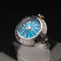 セイコー リングウオッチ ブルーダイアル カット風防 レディースアンティークウオッチ 分解掃除済み