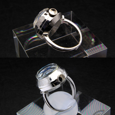 セイコー リングウオッチ ブルーダイアル カット風防 レディースアンティークウオッチ 分解掃除済み 03