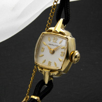 ハミルトン 12・3・6・9アラビックインデックス 10KRGPケース レディースアンティークウオッチ