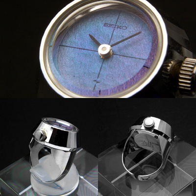 セイコー リングウオッチ 虹色ダイアル クロスライン レディースアンティークウオッチ 分解掃除済み 03