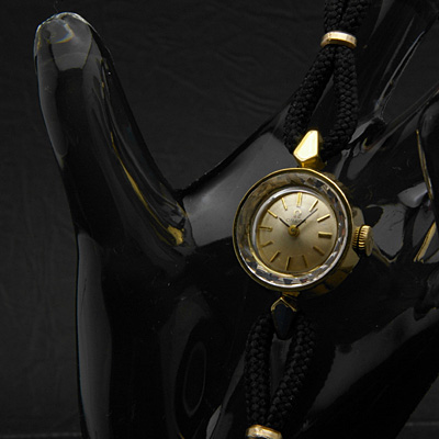 オメガ プリズム風防 ゴールドダイアル＆ケース レディースアンティークウオッチ 分解掃除済み