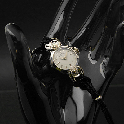 ハミルトン レディーハミルトン ラウンドシェイプ 14KWGケース ダイヤ装飾 レディースアンティークウオッチ