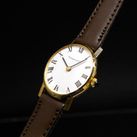 ティファニー 18Kオーバルシェイプケース 白文字盤 ローマンインデックス レディースアンティークウオッチ