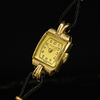 チュードル 角形9Kケース アラビックインデックス レディースアンティークウオッチ 分解掃除済み