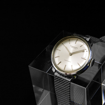 IWC シルバーダイアル バーインデックス レディースアンティークウオッチ 自動巻 メッシュベルト仕様