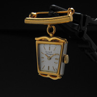 ジラール・ペルゴ ブローチウオッチ 逆台形ケース ツートーン アンティーク 手巻き レディース