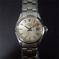 ロレックス オイスターパーペチュアルデイト レディース シルバー文字盤 Ref.6516 分解掃除済み