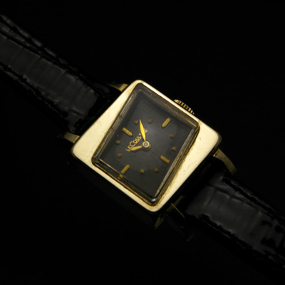 ルクルト パラレログラムブラックダイアル 10KGFケース レディースアンティークウオッチ 02