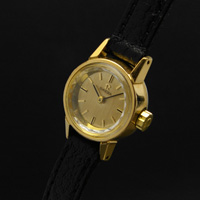 オメガ ゴールドダイアル プリズム風防 手巻 レディースアンティークウオッチ 分解掃除済み