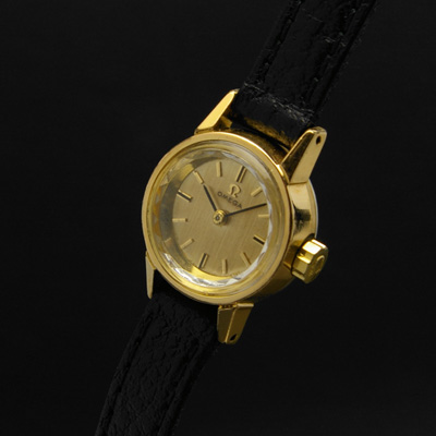 オメガ ゴールドダイアル プリズム風防 手巻 レディースアンティークウオッチ 分解掃除済み