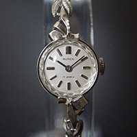 ビューレン ホワイトメタリックダイアル 手巻き エクステンションブレス カットガラス仕様 レディースアンティークウオッチ