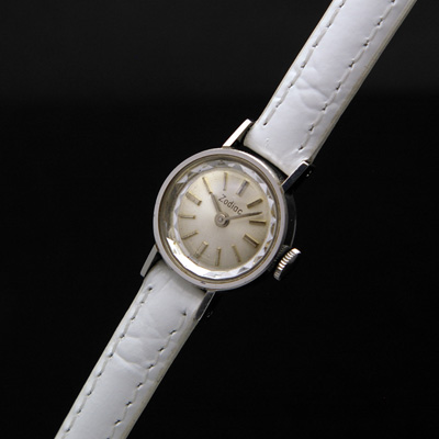 ゾディアック シルバーダイアル 手巻き プリズム風防 レディースアンティークウオッチ