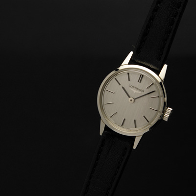 ロンジン 手巻き レディースアンティークウオッチ シルバーダイアル デッドストック