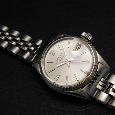 ロレックス オイスターパーペチュアルデイト レディース シルバー文字盤 Ref.6517 分解掃除済み 03