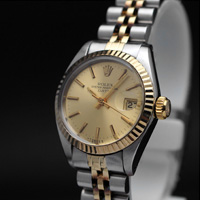 ロレックス オイスターパーペチュアルデイト コンビ レディース ゴールド文字盤 Ref.6917 1980年製造