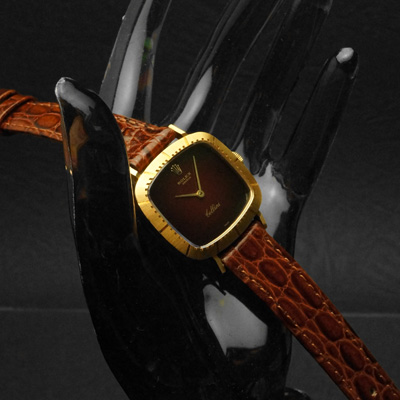 ロレックス チェリーニ ワインレッドダイアル 手巻き 18K デッドストック レディースアンティークウオッチ