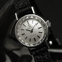 オメガ デ・ビル シルバーダイアル オートマチック プリズム風防 レディースアンティークウオッチ 3色ベルトセット