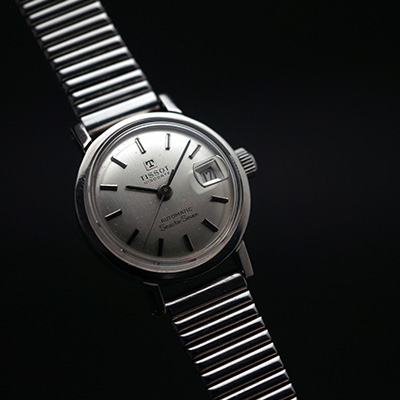 ティソ シースター セブン デイト オートマチック シルバーダイアル レディースアンティークウオッチ