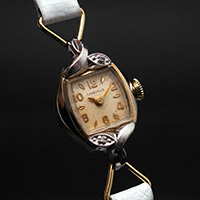 キャラベル トノー型フェース コンビ 手巻き アンティークレディースウオッチ