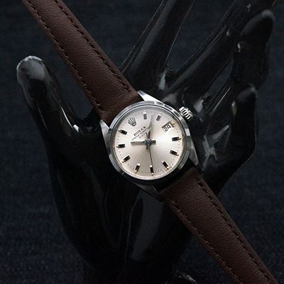 ロレックス オイスターパーペチュアル デイト シルバーダイアル レディースアンティークウオッチ Ref.6516