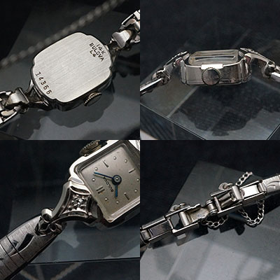 ブローバ ダイヤ装飾 14KWGケース 手巻き レディースウオッチ アンティーク 03