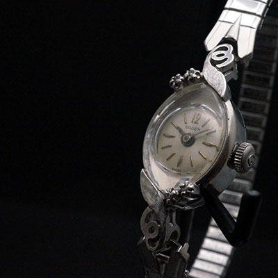 グリュエン 10KRGP レディースアンティークウオッチ エクステンションブレスレット