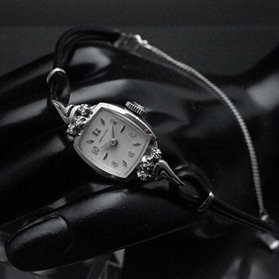 ハミルトン 10KWGケース トノーシェイプ アンティーク 手巻き レディースウオッチ