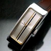 セイコー 手巻き レクタングルケース シルバーダイアル 良品 アンティークウオッチ