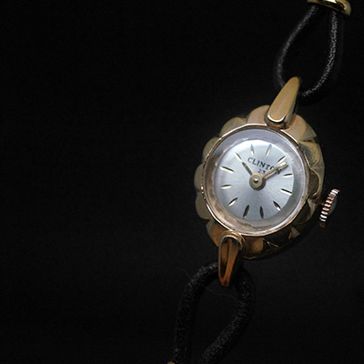 クリントン タイニーケース シルバーダイアル レディースアンティークウオッチ 02