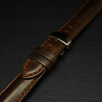 腕時計用 革ベルト 18mm Dバックル仕様 ブラウン プレーン